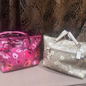 Coach Gallery Tote Daisy Print AND Coach Pink Dahlia City Tote purse
